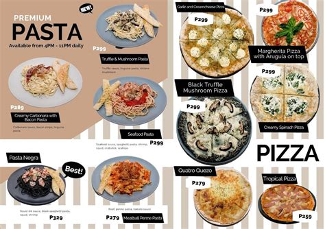 Menu at Mi Cafe .
